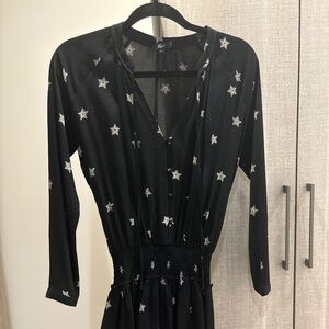 Rails Jasmine Black Rivet Star Tiered Smocked Dress